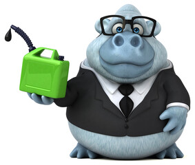 Fun white monkey - 3D Illustration