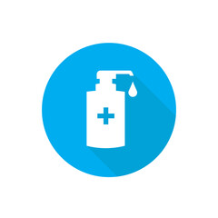 Fototapeta premium Disinfection. Hand sanitizer bottle icon, washing gel. Vector illustrationDisinfection. Hand sanitizer bottle icon, washing gel. Vector illustration 