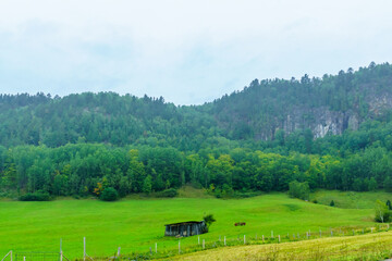Fototapeta premium Landscape along the Saguenay Fjord, Quebec