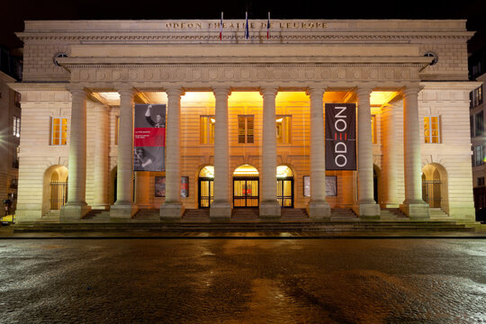 PARIS, FRANCE - MARCH 7: Odeon-Theatre de l Europe. It was originally built between 1779 and 1782, in Paris, France on March 7, 2013
