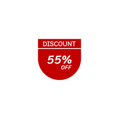 BIG Sale discount icon with white background. Special offer price signs, Discount UP TO 55% OFF