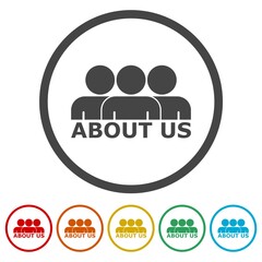 About us ring icon, color set