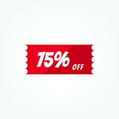 Discount icon with white background. Special offer price signs, Discount UP TO 75% OFF