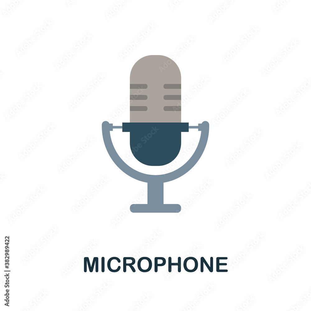 Poster microphone icon. simple element from blogging collection. creative microphone icon for web design, t