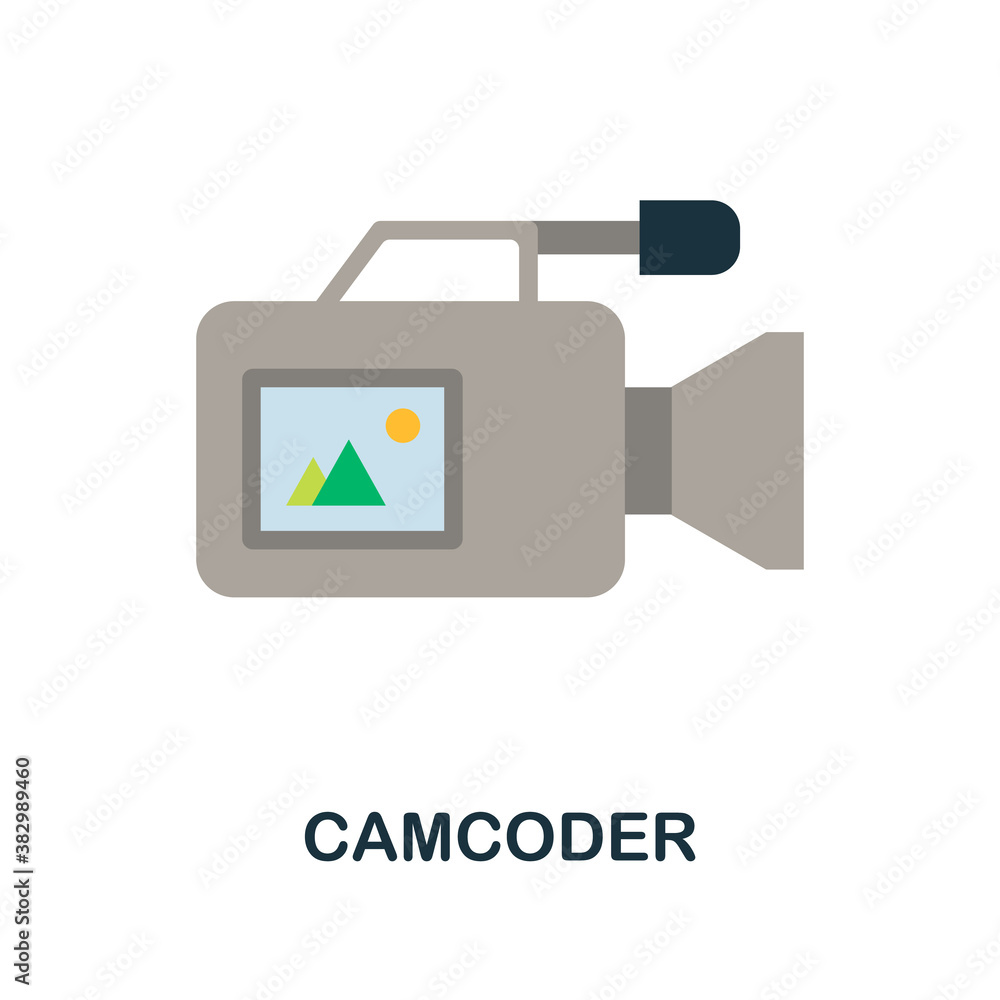Poster camcoder icon. simple element from blogging collection. creative camcoder icon for web design, templ