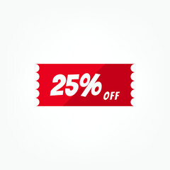 Discount icon with white background. Special offer price signs, Discount UP TO 25% OFF