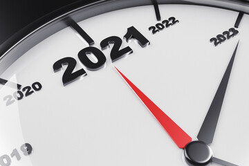 countdown to the new year 2021 with a metaphor of ticking watch. Newyear concept
