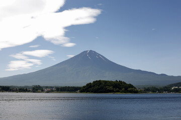 Naklejka premium 富士山と河口湖