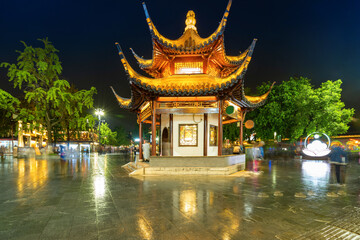 Obraz premium Night scenery of Confucius Temple in Nanjing, Jiangsu Province, China
