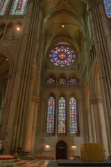 Fototapeta premium gothic temple in the city of Reims in France from the inside