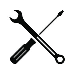 Wrench and screwdriver icon. Service tools vector. vector illustration