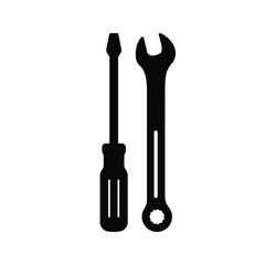 Wrench and screwdriver icon. Service tools vector. vector illustration