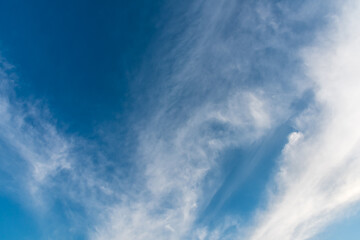 Deep blue sky with cloud.