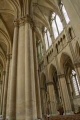 Naklejka premium gothic temple in the city of Reims in France from the inside