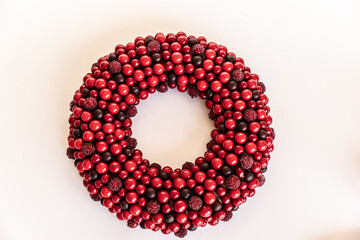 Christmas wreath on white background