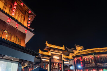 Night scenery of Confucius Temple in Nanjing, Jiangsu Province, China