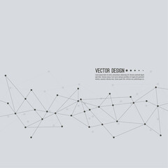Abstract plexus technology futuristic network background. Vector illustration with lines and particles.