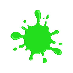 Vector goo dripping splodges of slime. Green dirt splat, drop and blob.