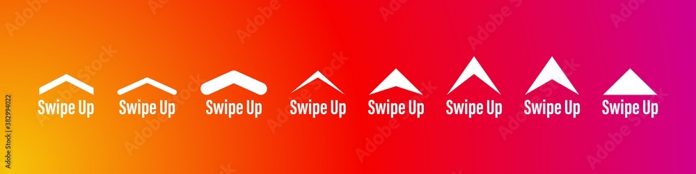 Poster swipe up icon vector button. scroll arrow pointing up. drag to read learn more. isolated white backg