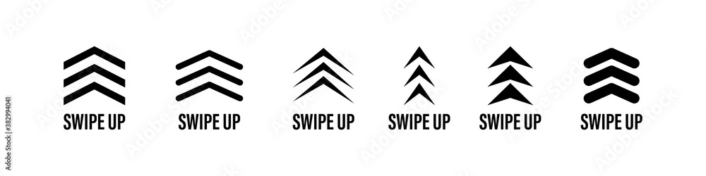 Aufkleber swipe up icon vector button. scroll arrow pointing up. drag to read learn more. isolated white backg