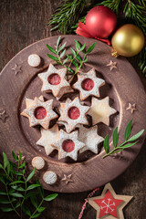 Tasty stained glass cookies as a small Christmas sweets