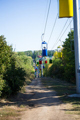 Soviet futuristic cable car in Kharkov in Gorky Park