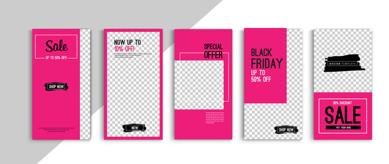 Black friday sale stories template vector design. Vector design.