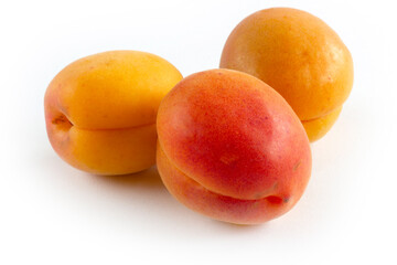 apricots on a white background