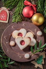 Sweet stained glass cookies in the shape of a heart