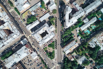Naklejka premium Aerial Townscape of Saint Petersburg City. Petrogradsky District