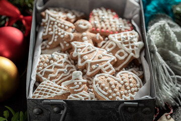 Traditionally Christmas gingerbread cookies as a small snack