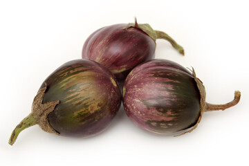striped eggplant on a white background