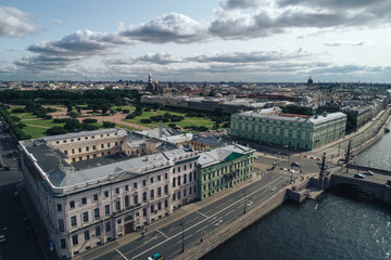 Aerial Townscape of Saint Petersburg City. Central  District