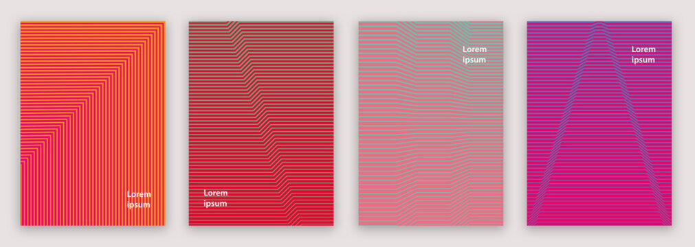 Red Line Pattern Business Book Brochure Cover Design 