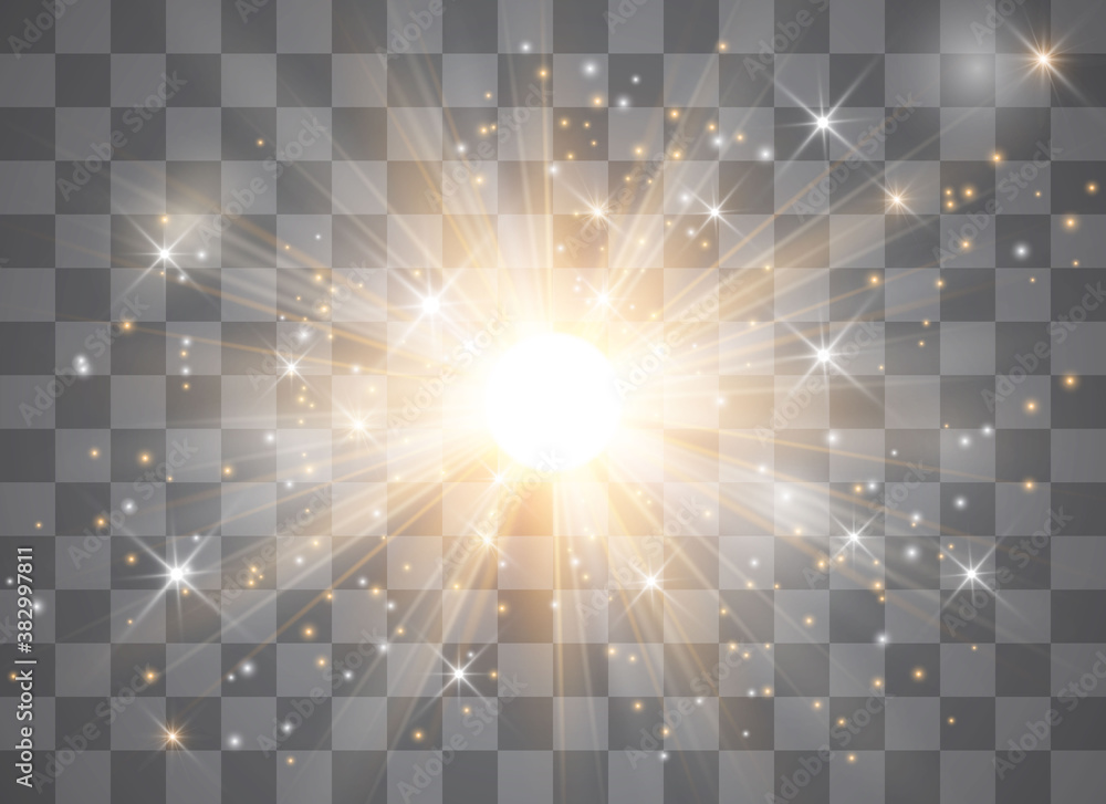 Poster light glow effect stars. vector sparkles on transparent background. christmas abstract pattern. spar