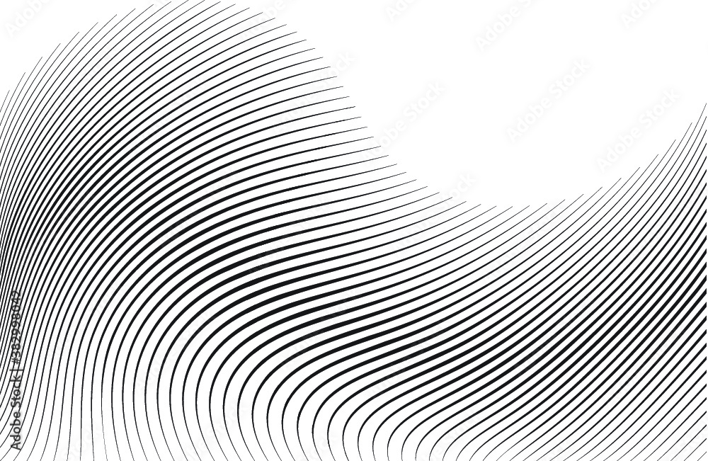 Poster abstract warped diagonal striped background . vector curved twisted slanting, waved lines texture