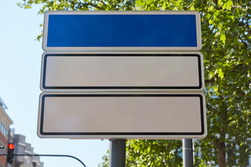 Signpost Scoreboard Mock Up Template in City