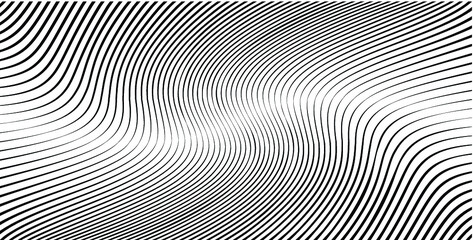 Abstract warped Diagonal Striped Background . Vector curved twisted slanting, waved lines texture

