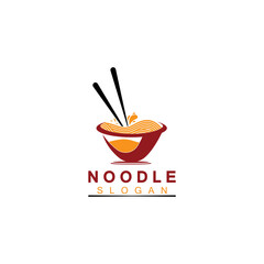 Noodle logo Vector Icon llustration design template.Suitable for any business related to ramen, noodles, fast food restaurants, Korean food, Japanese food or any other business on a white background.