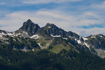 sharp peaks in the distance
