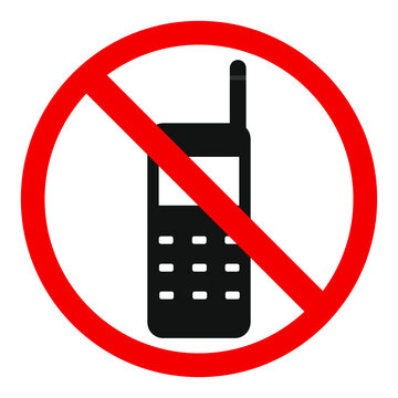 no cell phone sign.Stop talking and calling icon.  turn off your phone