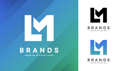 ML or LM Initial Letter Logo Design Vector Template