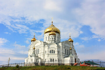 Fototapeta na wymiar Ancient stone orthodox church on the hill