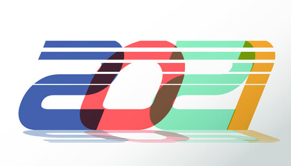 Obraz premium LOGO Happy new year 2021 text - Idea and Concept Vector illustration.