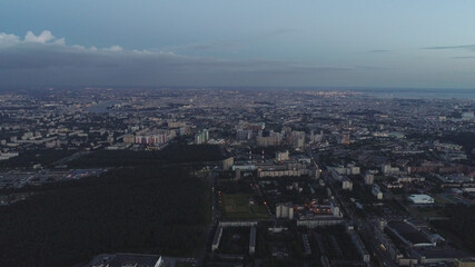 Aerial Townscape of Saint Petersburg City. Kalininsky District