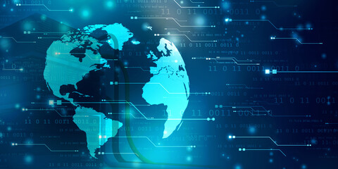 2d illustration world map abstract background
