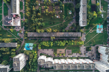 Obraz premium Aerial Townscape of Saint Petersburg City. Kalininsky District