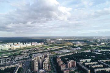 Aerial Townscape of Saint Petersburg City. Kalininsky District