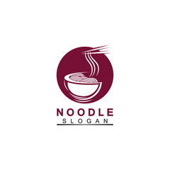 Noodle logo Vector Icon llustration design template.Suitable for any business related to ramen, noodles, fast food restaurants, Korean food, Japanese food or any other business on a white background.