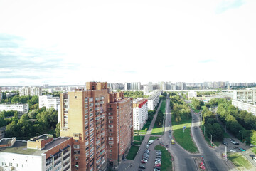 Naklejka premium Aerial Townscape of Saint Petersburg City. Kalininsky District